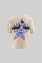 Men's Macstar Flame Printed Oversize T-Shirt Light Beige - 3