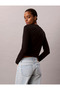 Women's Cotton Crew Neck Long Sleeve Black T-Shirt - 4
