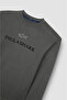 Men's Regular Fit Logo Embroidered Long Sleeve Cotton Brown Sweatshirt - 6