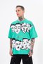 Men's Macstar Heads Oversize T-Shirt Electric Green - 2