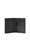 Men's Shiny Surface Horizontal Line Embroidered Leather Black Wallet - 3