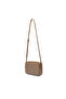 Women's Khaki Shoulder Bag with Monogram Logo and Adjustable Fixed Shoulder Strap - 3