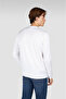 Men's Slim Fit Crew Neck Long Sleeve White T-Shirt - 4