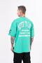 Men's Never Too Late Printed Oversize Light Green T-Shirt