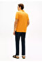 Men's Woven Polo Collar Short Sleeve Casual Orange T-Shirt - 4