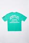 Men's Never Too Late Printed Oversize Light Green T-Shirt - 6