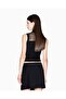 Women's Slim Fit Turtleneck Tulle Detailed Crop Black Blouse - 2