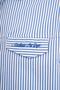 Men's Gathered Hem Blue Striped Shirt - 3