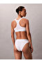 Women's Square Neck Elastic Tight Calvin Lettering Patterned White Bralette - 4