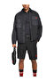 Men's Slim Fit Cotton Collar Logo Signed Long Sleeve Black Shirt - 3