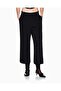 Women's Comfortable Fit Black Trousers with Elastic Waist and Cuffs and Logo Print