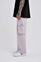 Men's Oversize Baggy Sweatpants with Cargo Pockets Pearl Gray - 2