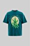 Men's Herb Printed Oversize T-Shirt in Oil Green