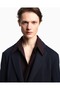 Men's Jacquard Knitted Fabric Long Sleeve Navy Blue Jacket - 4