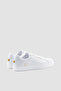 Men's Metallic Logo Detailed Low-Top White Sneakers - 3