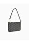Women's Monogram Armani Eagle Printed Black Shoulder Bag with Inner Pocket and Detachable Short Strap - 4
