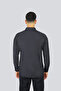 Men's Micro Eagle Embroidery on Chest Shirt Collar Long Sleeve Navy Blue Shirt - 2