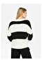 Women's Regular Fit Long Sleeve Shiny Detailed V-Neck Black Sweater - 2