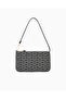 Women's Monogram Armani Eagle Printed Black Shoulder Bag with Inner Pocket and Detachable Short Strap