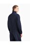 Men's Textured Fabric Stand Collar Regular Fit Long Sleeve Navy Blue Jacket - 2