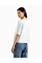 Women's Regular Fit Rhinestone Embellished 100% Cotton Crop White T-Shirt - 2