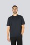 Men's Cotton Jersey Fabric Embossed Square Motif Round Neck Short Sleeve Blue T-Shirt