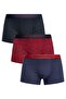 Men's Soft Cotton Logo Elastic Waistband 3-Piece Navy Blue Boxers