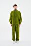 Men's Effected Washable Basic Sweatpants Military Green - 5