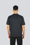 Men's Cotton Jersey Fabric Embossed Square Motif Round Neck Short Sleeve Blue T-Shirt - 3