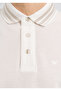 Men's Polo Collar Button Closure Short Sleeve White Polo Collar T-Shirt - 2