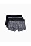 Men's Soft Cotton Logo Elastic Waistband 3-Piece Black Boxers