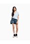 Women's Comfortable Fit V Yala Cotton Short Sleeve Blue T-Shirt - 3