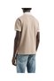 Men's Polo Neck Short Sleeve Beige Polo Neck T-Shirt with Buttoned Collar and Sleeve Tips Stripe Detail Em 000852   A - 2