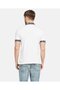 Men's Polo Collar Short Sleeve White Polo T-Shirt with Zipper Detail - 2