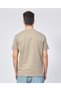 Men's Regular Fit Round Neck Short Sleeve Beige T-Shirt with Embossed Logo Detail on the Chest - 2