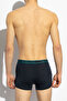 Men's Soft Cotton Elastic Brand Logo Band 3-Piece Navy Blue Boxers - 2