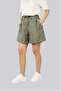 Women's Comfortable Fit Short Khaki Shorts with Elastic Waist - 3
