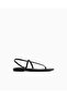 Women's Black Sandals with Small Buckle Strap between the Toes and Ankle