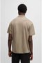Men's Woven Polo Collar Short Sleeve Casual Beige Polo Collar T-Shirt - 2