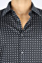 Men's Stretch Cotton All Armani Eagle Logo Printed Regular Fit Long Sleeve Navy Blue-White Shirt - 4