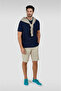 Men's Round Neck Regular Fit 100% Cotton Short Sleeve Navy Blue T-Shirt - 3