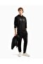 Men's Contrast Logo Regular Fit Hooded Cotton Long Sleeve Black Sweatshirt - 3