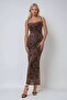 Patterned Strap Bodycon Maxi Dress