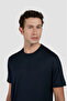 Men's Cotton Regular Fit Round Neck Short Sleeve Navy Blue T-Shirt - 4