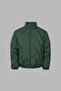 Men's Regular Fit Stand Collar Patterned Long Sleeve Green Coat