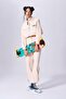 Women's High Waist Woven Fabric Comfortable Casual Cream Pants - 2