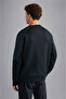 Men's Regular Fit Crew Neck Long Sleeve Cotton Black Sweatshirt - 6