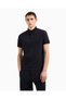 Men's Brand Logo Detailed Regular Fit Short Sleeve Navy Blue Polo Collar T-Shirt