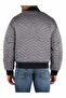 Men's Double-Sided Stand Collar Long Sleeve Gray Coat with Brand Logo on the Back - 3