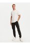 Men's Plain Model Slim Fit Black Sweatpants with Pockets and Elastic Waist - 2